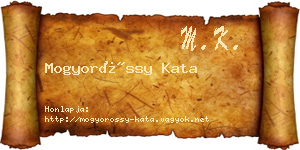 Mogyoróssy Kata névjegykártya